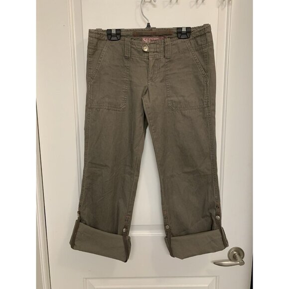 Low Rise Khaki Pants Convertible Capri - Picture 3 of 7